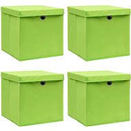 Storage Boxes with Lids 4 pcs Green 32 x 32 x 32cm Textile - Storage Box