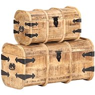 Storage Chests 2 pcs Solid Mango Wood - Storage Box