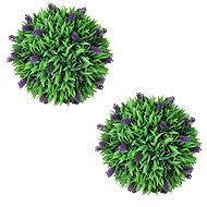 Set of 2 Plastic Boxwood Balls with Lavender 30cm - Artificial Flower