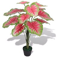 Artificial Calladium Plant with Flowerpot 70cm Green and Red - Artificial Flower