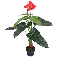 Artificial Laceleaf Plant with a Flowerpot 90cm Red-yellow - Artificial Flower