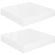Shumee floating wall mounted 2 pcs white high gloss 23×23,5×3,8 cm, 323740 - Shelf