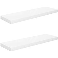 Shumee floating wall mounted 2 pcs white high gloss 80×23,5×3,8 cm, 323752 - Shelf