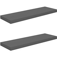 Shumee floating wall mounted 2 pcs grey high gloss 80×23,5×3,8 cm, 323794 - Shelf
