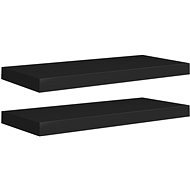 Shumee floating wall mounted 2 pcs black 60×23,5×3,8 cm MDF, 323833 - Shelf