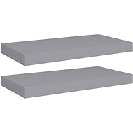 Shumee plovoucí nástěnné 2 ks šedé 50×23×3,8 cm MDF, 323851 - Shelf