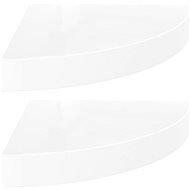Shumee floating corner 2 pcs white high gloss 25×25×3,8 cm MDF, 323887 - Shelf