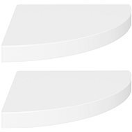 Shumee plávajúce rohové 2 ks biele 35×35×3,8 cm MDF, 323917 - Polica