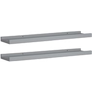 Shumee for framed pictures 2 pcs grey 60×9×3 cm MDF, 323935 - Shelf