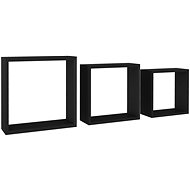 Shumee Nástěnné krychlové 3 ks černé MDF, 323950 - Police