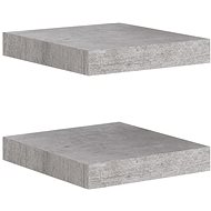 Shumee floating wall mounted 2 pcs concrete grey 23×23,5×3,8 cm MDF, 326589 - Shelf