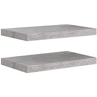 Shumee plovoucí nástěnné 2 ks betonově šedé 50×23×3,8 cm MDF, 326595 - Shelf