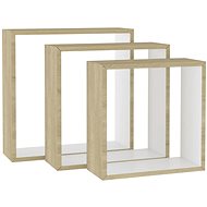 Shumee Wall cubes 3 pcs white and oak sonoma , 326720 - Shelf