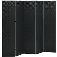 Shumee 5dílný 2 ks černé 200×180 cm ocel, 3095196 - Paraván
