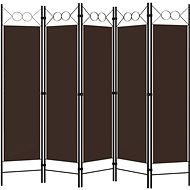 Shumee 5-piece foldable brown 200×180 cm, 320708 - Room Divider