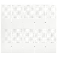 Shumee 5dílný bílý 200×180 cm ocel, 335902 - Paraván