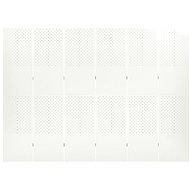 Shumee 6-dielny biely 240 × 180 cm oceľ, 335905 - Paraván