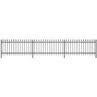 Bezpečnostní palisádový plot s hroty ocel 600 × 80 cm černý - Plot
