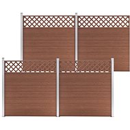 Plotová sada z WPC 4 čtvercové díly 699 × 185 cm hnědá - Plotové dílce