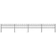 Zahradní plot s obloučky ocelový 6,8 × 0,6 m černý - Plot