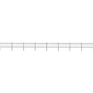 Zahradní plot s obloučky ocel 13,6 × 0,8 m černý - Plot