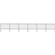 Zahradní plot s obloučky ocelový 10,2 × 1,2 m černý - Plot