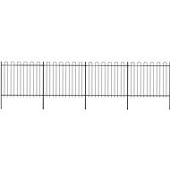 Zahradní plot s obloučky ocelový 6,8 × 1,5 m černý - Plot