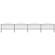 Zahradní plot s hroty ocel (0,5–0,75) × 6,8 m černý - Plot