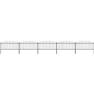 Zahradní plot s hroty ocel (0,5–0,75) × 8,5 m černý - Plot