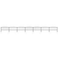 Zahradní plot s hroty ocel (0,5–0,75) × 11,9 m černý - Plot