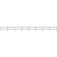 Zahradní plot s hroty ocel (0,5–0,75) × 13,6 m černý - Plot