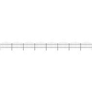 Zahradní plot s hroty ocel (1–1,25) × 13,6 m černý - Plot