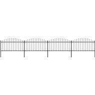 Zahradní plot s hroty ocel (1,25–1,5) × 6,8 m černý - Plot