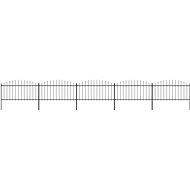 Zahradní plot s hroty ocel (1,25–1,5) × 8,5 m černý - Plot