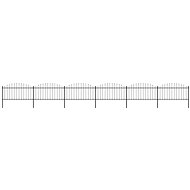 Zahradní plot s hroty ocel (1,25–1,5) × 10,2 m černý - Plot