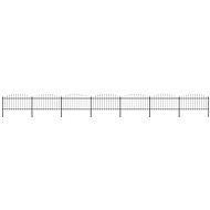 Zahradní plot s hroty ocel (1,25–1,5) × 11,9 m černý - Plot