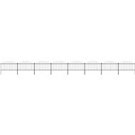 Zahradní plot s hroty ocel (1,25–1,5) × 13,6 m černý - Plot