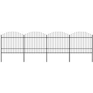 Zahradní plot s hroty ocel (1,5–1,75) × 6,8 m černý - Plot