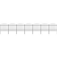 Zahradní plot s hroty ocel (1,5–1,75) × 11,9 m černý - Plot
