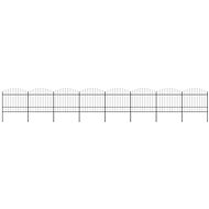 Zahradní plot s hroty ocel (1,5–1,75) × 13,6 m černý - Plot