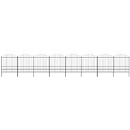 Zahradní plot s hroty ocel (1,75–2) × 13,6 m černý - Plot