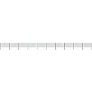 Plotový dílec se sloupky železo 17 × 0,8 m zelený - Plot