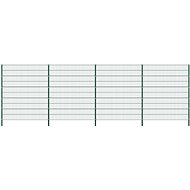 Plotový dílec se sloupky železo 6,8 × 2 m zelený - Plot