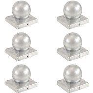 Fence post caps 6pcs with ball galvanized metal 101x101mm - Protective Cap