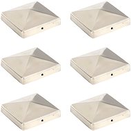 Canopy-shaped fence post caps 6 pcs stainless steel 101x101mm - Protective Cap