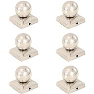 Fence post caps 6 pcs with ball Stainless steel 71 x 71 mm - Protective Cap