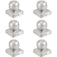Fence post caps 6 pcs with ball galvanized metal 71x71 mm - Protective Cap