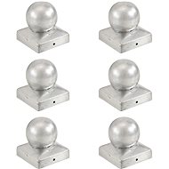 Fence post caps 6 pcs with ball galvanized metal 81x81 mm - Protective Cap