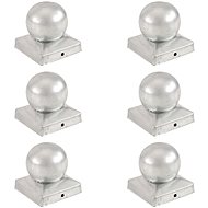 Fence post caps 6 pcs with ball galvanized metal 91x91 mm - Protective Cap