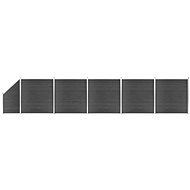 Set plotového dílce WPC 965 × (105–186) cm černý - Plotové dílce